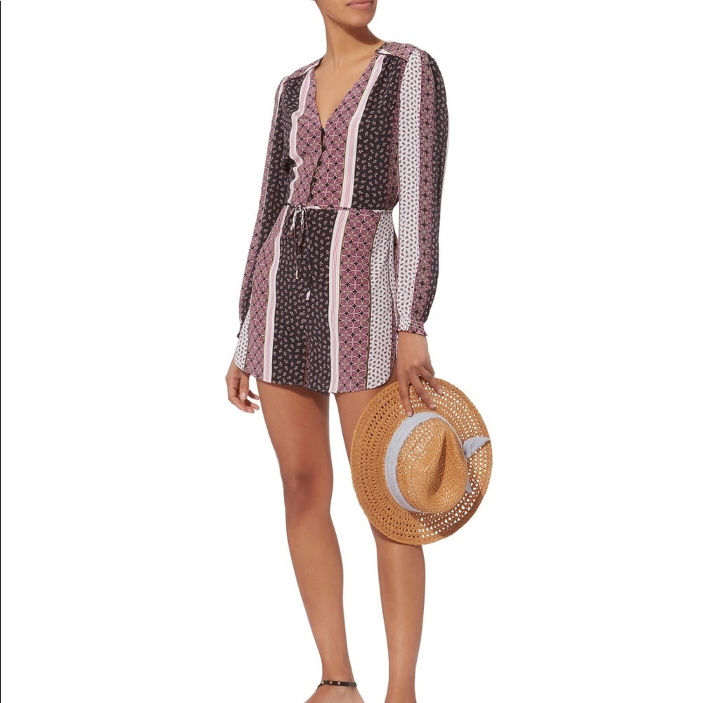 NEW • Intermix • Casene Floral Mosaic Romper Silk